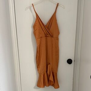 SHEIN Asymmetrical Orange Dress